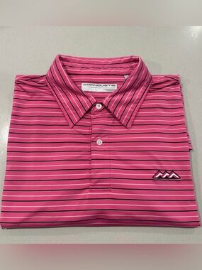 Men's Carnoustie Pink Striped Polo - Desert Mountain